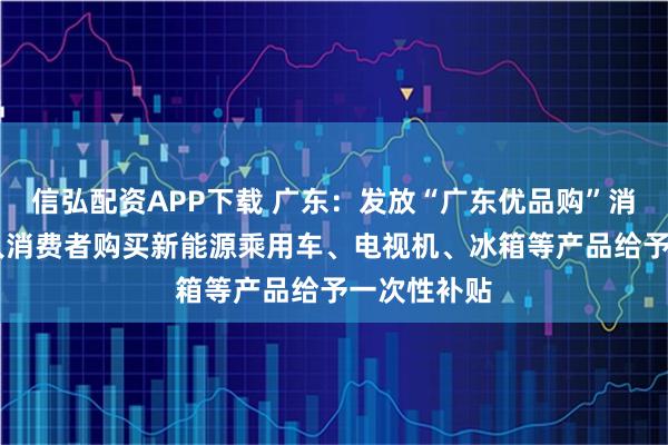 信弘配资APP下载 广东：发放“广东优品购”消费券 对个人消费者购买新能源乘用车、电视机、冰箱等产品给予一次性补贴
